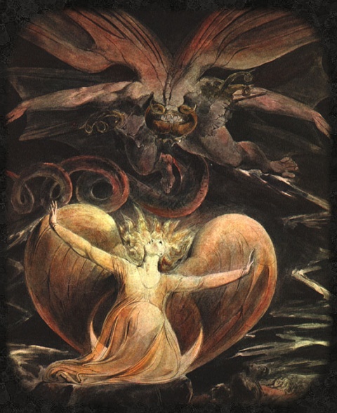 art: William Blake: The Great Red Dragon and the Woman Clothed with the Sun
